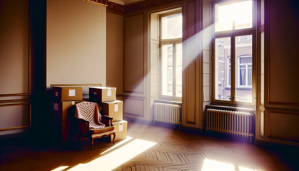 Overtollige meubels die worden gesorteerd voor verkoop, schenking en recyclage